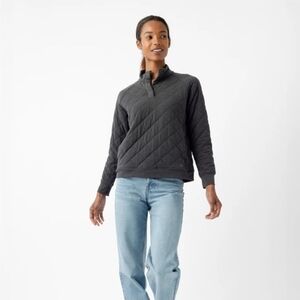 Cozy Earth Women's Dark Gray Bamboo Quilted Pullover Sweatshirt Medium Casual